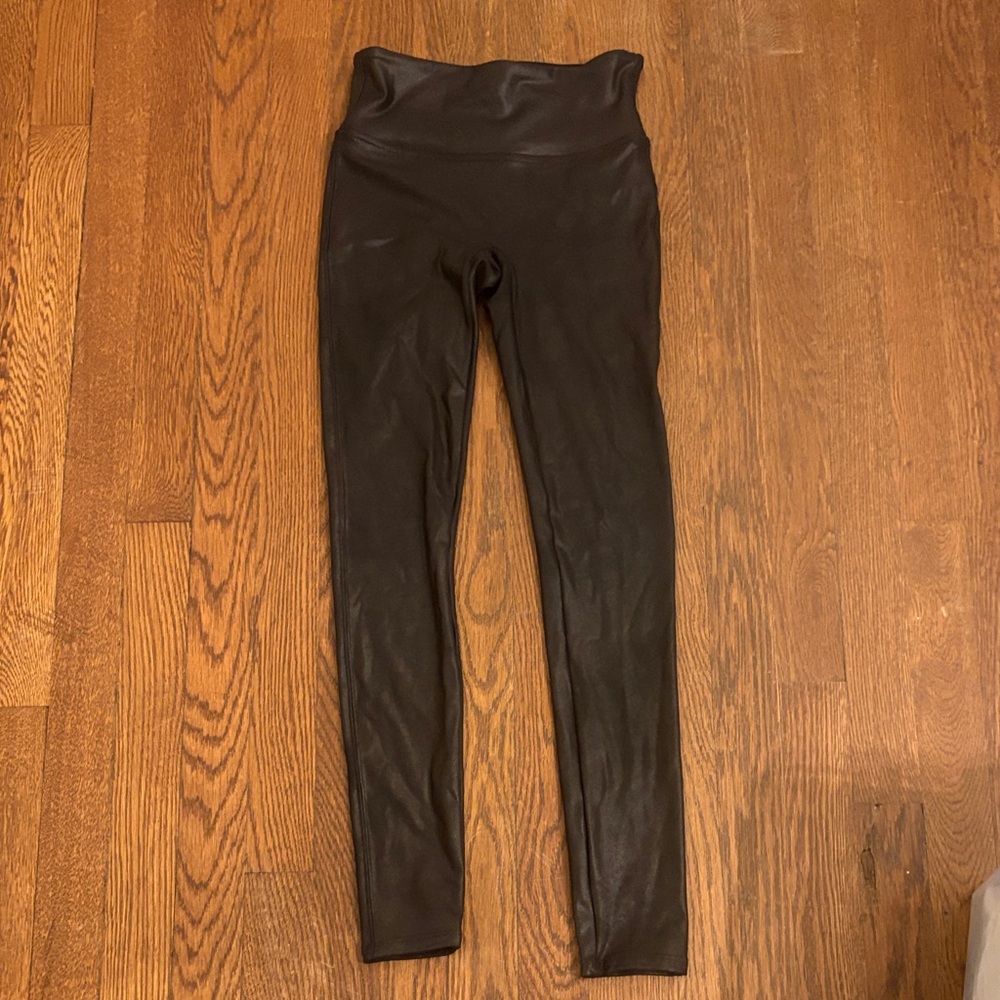 SPANX Black Faux Leather Leggings